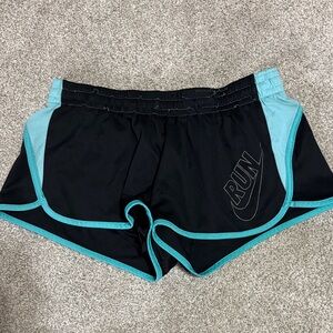 Women's Black and Blue Running Shorts